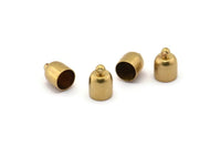 Brass Chain End, 25 Raw Brass End Cap, Cord Tip Cord End (9x13mm) Bs 1664