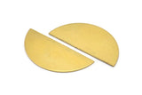 Raw Brass Blank, 10 Raw Brass Semi Circle Blanks (38x17x0.80) N0456