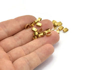 50 Oval Raw Brass Tubes (6x3x3.5mm) Sq11 A0749