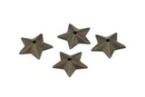 Star Bead Caps, 10000 Antique Brass Cambered Star Middle Hole Bead Caps, Findings (13x12mm) K184