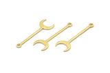 Brass Moon Charm, 24 Textured Raw Brass Crescent Charms With 1 Loop (30x9x0.80mm) M02240