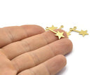 Brass Star Charm, 24 Textured Raw Brass Star Charms With 1 Loop (20x9x0.80mm) M02245