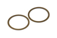 Circle Blank Ring, 100 Antique Brass Connector Rings (22mm) Pen 449 K034