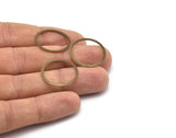 Circle Blank Ring, 100 Antique Brass Connector Rings (22mm) Pen 449 K034