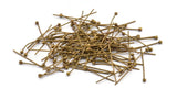Antique Brass Pin, 100 Antique Brass Ball Head Pins, Findings (25mm) Bp-025 Brc226