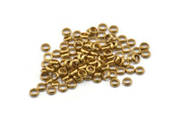 Tiny Spacer Bead, 500 Raw Brass Spacer Rondelle Beads for Leather, Bracelets, Ropes (3mm) Y085