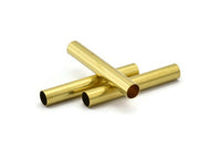 Solid Brass Tube Bead, 25 Raw Brass Tubes (6x40mm) Bs 1535