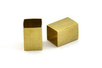 Brass Tube Beads, 12 Huge Raw Brass Square Tubes (14x20mm) Bs 1521