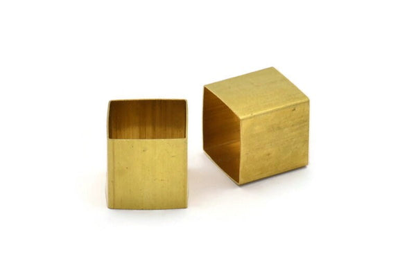 Brass Square Tube - 12 Huge Raw Brass Square Tubes (16x16mm) Bs 1523