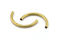 Noodle Curved Tubes - 12 Raw Brass Semi Circle Tubes (3.5x41mm) Bs 1631