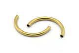 Noodle Curved Tubes - 12 Raw Brass Semi Circle Tubes (3.5x41mm) Bs 1631