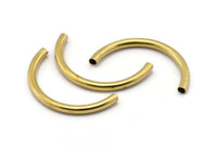 Noodle Curved Tubes - 12 Raw Brass Semi Circle Tubes (3.5x41mm) Bs 1631