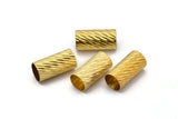 Brass Tube Beads, 12 Raw Brass Textured Tubes (8x16mm) Bs 1637