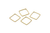 Square Choker Finding, 100 Raw Brass Square Connectors (12mm) BS 1672