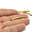 Brass Curved Tube, 50 Raw Brass Curved Tube Findings (35x3mm) Bs-1669