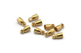 Brass End Caps, 50 Raw Brass End Cap, Cord Tip Cord Ends (8x4mm) Bs-1659