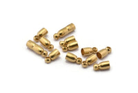 Brass End Caps, 50 Raw Brass End Cap, Cord Tip Cord Ends (8x4mm) Bs-1659