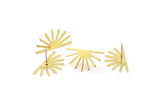 Brass Sun Earring, 10 Raw Brass Sun Stud Earrings (25x13x0.70mm) M01395 A2400