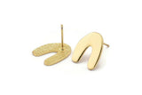 Earring Studs, 4 Gold Plated Brass - Gold U Shape Earrings - Gold Earrings - Earrings (15x12.5x1mm) N1597 Q0178