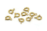 9mm Brass Clasps - 20 Raw Brass Round Ring Clasps (9mm) 1706 A0428