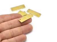 Brass Stamping Blanks, 10 Raw Brass Stamping Blanks (10x30x0.80mm) B0192