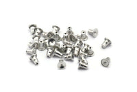 Silver Back Stopper, 500 Silver Tone Aluminium Earring Back Stopper, Ear Nest (5mm)  A0393