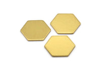 Hexagon Stamping Blank, 25 Raw Brass Hexagon Stamping Blanks (12.5x0.80mm) A0954