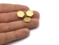 Hexagon Stamping Blank, 25 Raw Brass Hexagon Stamping Blanks (12.5x0.80mm) A0954