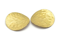 Brass Hammered Discs, 8 Raw Brass Hammered Wavy Discs Without Holes (42mm) Ww-42 B0116