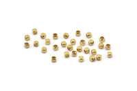Cube Spacer Beads - 200 Raw Brass Tiny Square Cube Spacer Beads (2.5mm)  B0070
