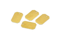 Brass Octagon Tag, 20 Raw Brass Octagon Stamping Tags,findings (16x10mm) D0032