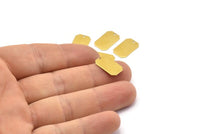 Brass Octagon Tag, 20 Raw Brass Octagon Stamping Tags,findings (16x10mm) D0032