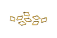 Open Cut Diamond, 50 Raw Brass Open Diamond Ring Charms (8.5x12x1mm) D0031