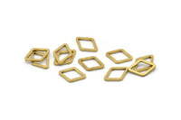 Open Cut Diamond, 50 Raw Brass Open Diamond Ring Charms (8.5x12x1mm) D0031