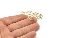 Brass Diamond Charm, 50 Raw Brass Open Diamond Ring Charms (7.5x14x1mm) D0030