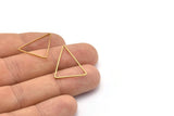 Brass Triangle Charm, 50 Raw Brass Open Triangle Ring Charms (20x26x0.9mm) D0086