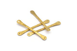 Brass Hammered Connector, 6 Raw Brass Hammered Connectors With 2 Holes (48.5x6x2.1mm) D0050