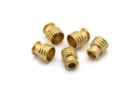 12 Raw Brass Industrial Tubes, Spacer Beads, End Beads, Findings (10.5x9 Mm)  D0052