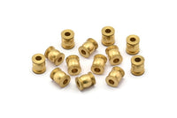 24 Raw Brass  Spacer Beads,  (7x6mm)  D0073