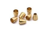 20 Raw Brass Industrial End Beads, (12x10x6 Mm) D0069