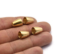 20 Raw Brass Industrial End Beads, (12x10x6 Mm) D0069