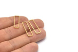 Brass Rectangle Connector, 25 Raw Brass Open Rectangle Connectors (7x26x1mm) D0166