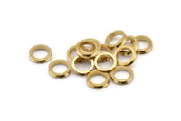 Channel Rondelle Bead , 50 Raw Brass Spacer Bead, Channel Rondelles (11x2.6x8mm) D0099