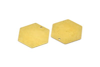Brass Honeycomb Blank, 8 Raw Brass Hexagon Stamping Blanks (30x0.80mm)   D0098