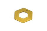 Brass Hexagon Charm, 12 Raw Brass Hexagon Charms (20x0.80mm) D0120