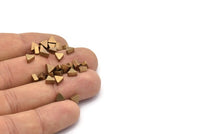 Brass Earring Finding, 50 Raw Brass Triangle Blanks (5.2x2.5mm) D0100