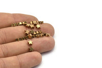Brass Star Spacer Bead, 50 Raw Brass Star Spacer Beads, Spacer Connectors, Star Beads (5.2x2.6mm) D0104
