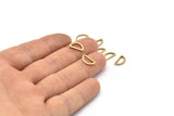 Brass Half Moon - 50 Raw Brass Open Semi Circle Connectors (6x11x1mm) D0009