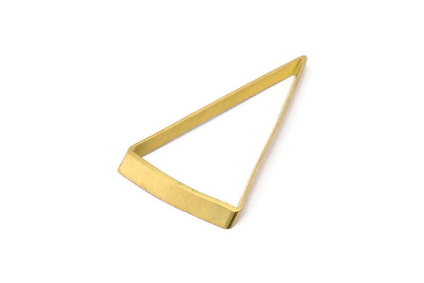 Open Triangle Charm - 24 Raw Brass Triangle Thick Cut Connectors (24x40x0.55x2mm) D0195