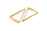 Open Triangle Charm - 24 Raw Brass Triangle Thick Cut Connectors (24x40x0.55x2mm) D0195